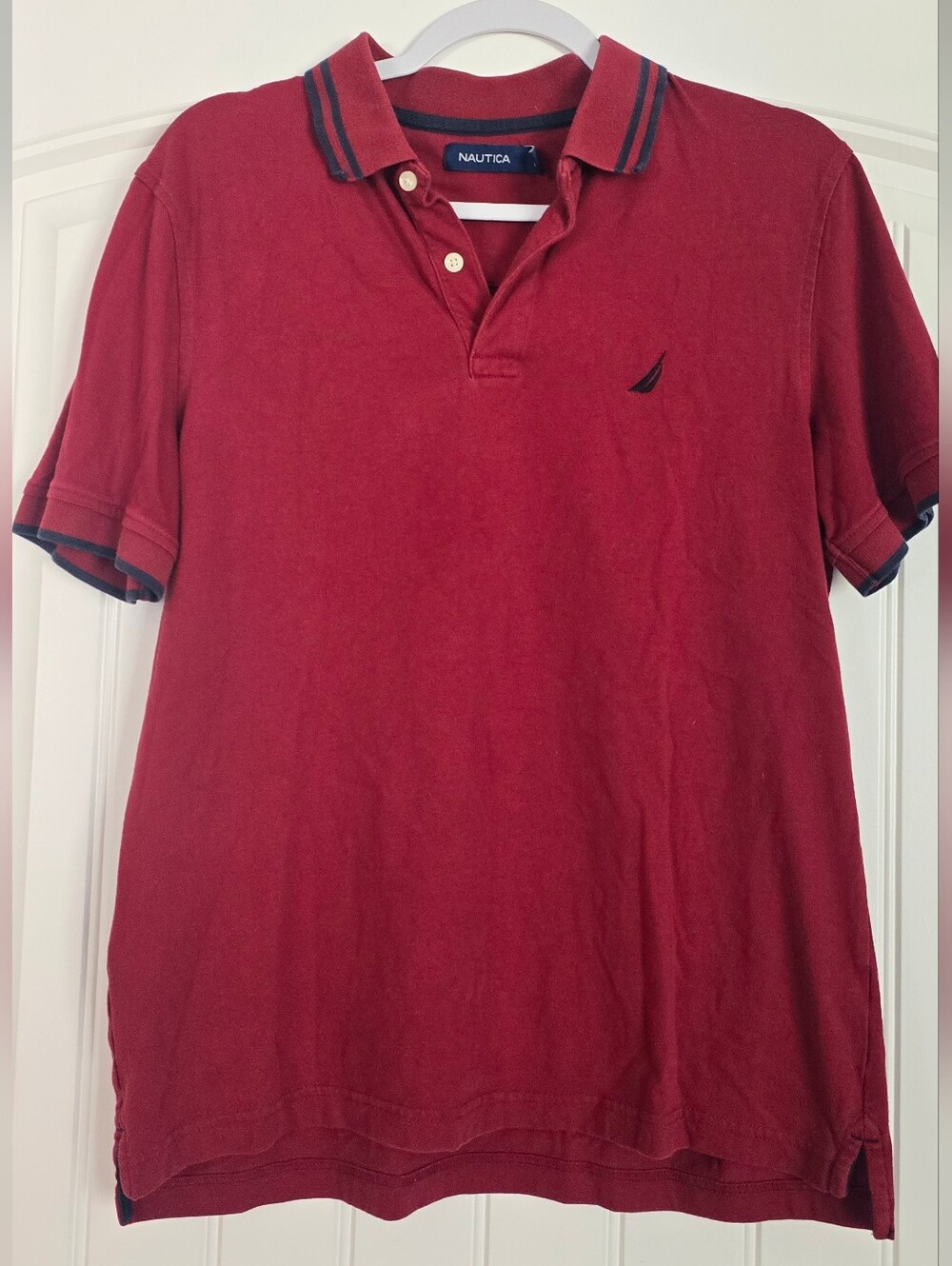 Nautica Men's Red Short-Sleeve Polo Shirt Size M